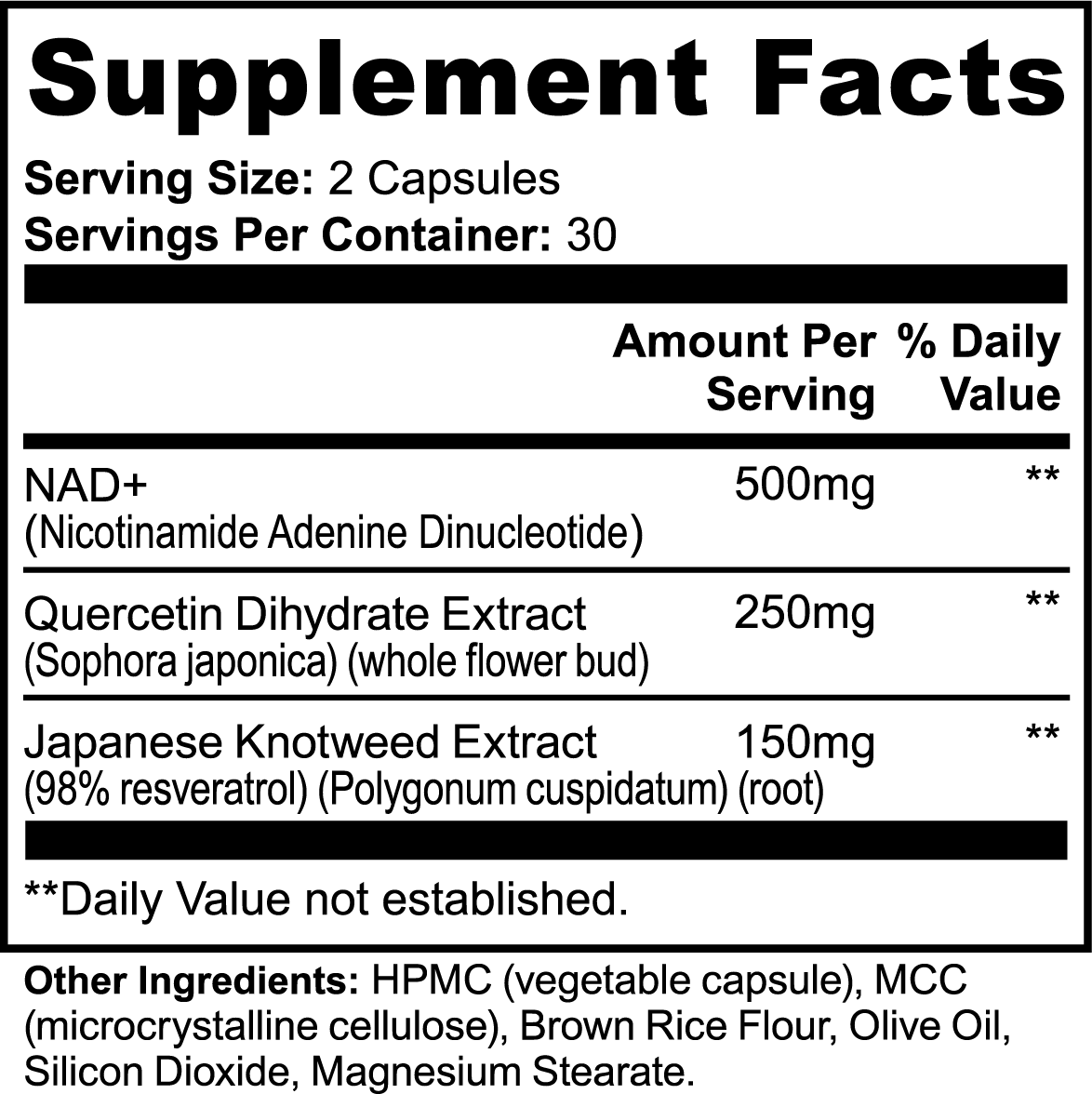 NAD+ with Resveratrol and Quercetin