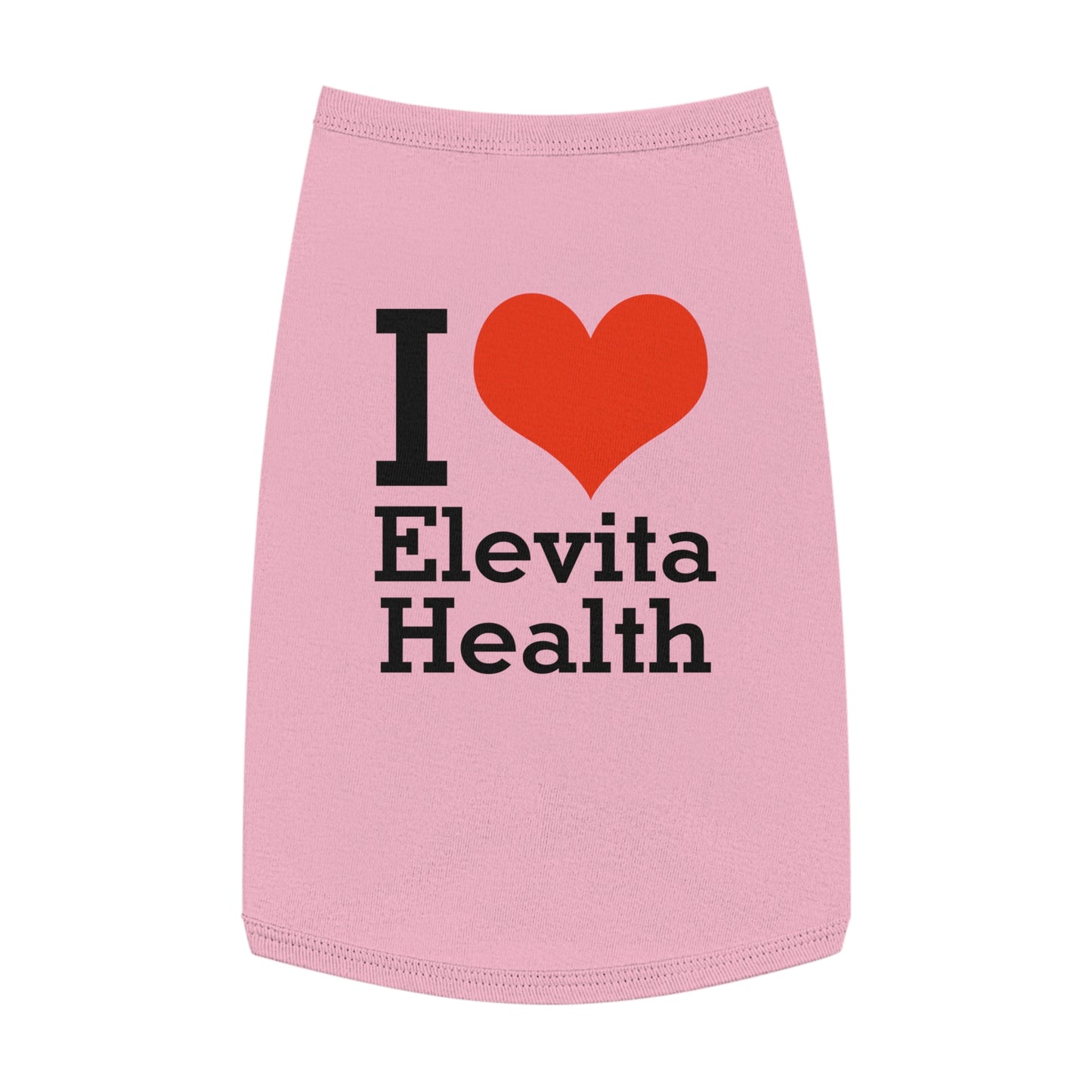 Pet Tank Top with I Love Elevita Health slogan