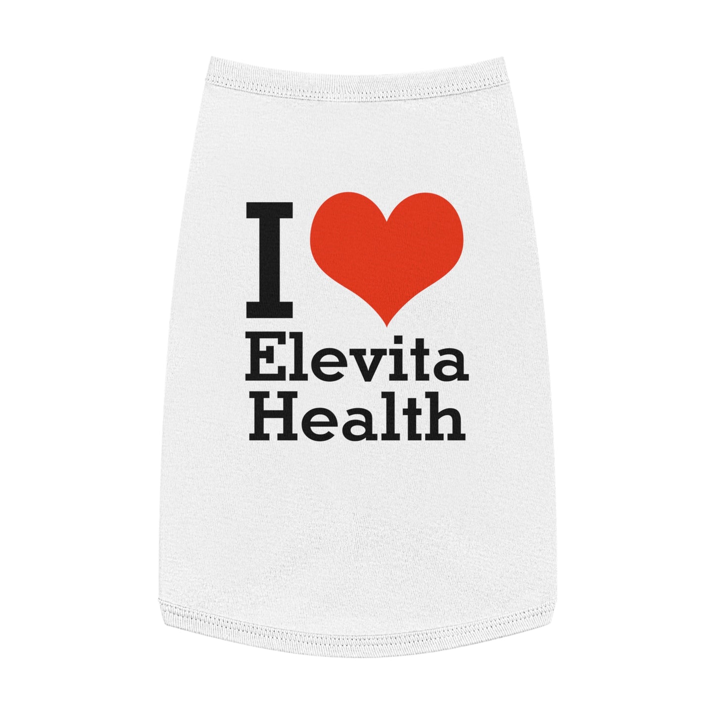 Pet Tank Top with I Love Elevita Health slogan
