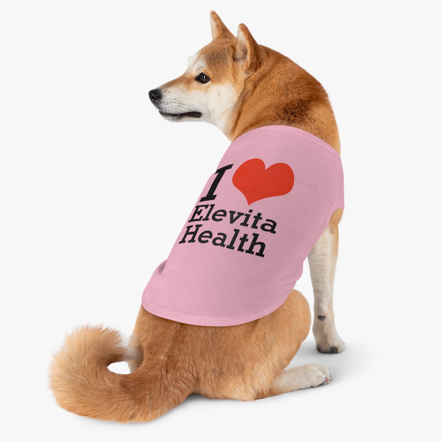 Pet Tank Top with I Love Elevita Health slogan