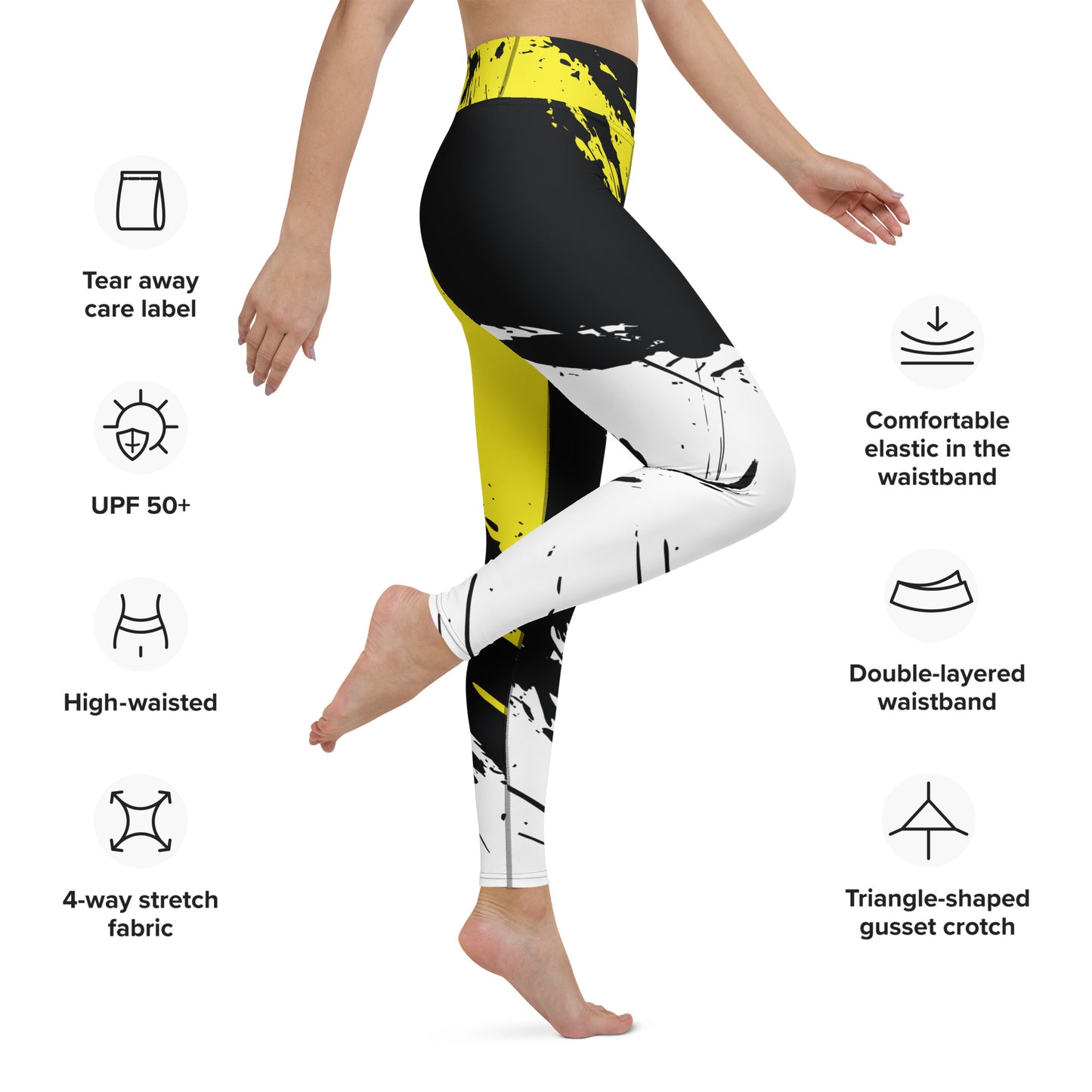 Yellow & Black Grunge Leggings