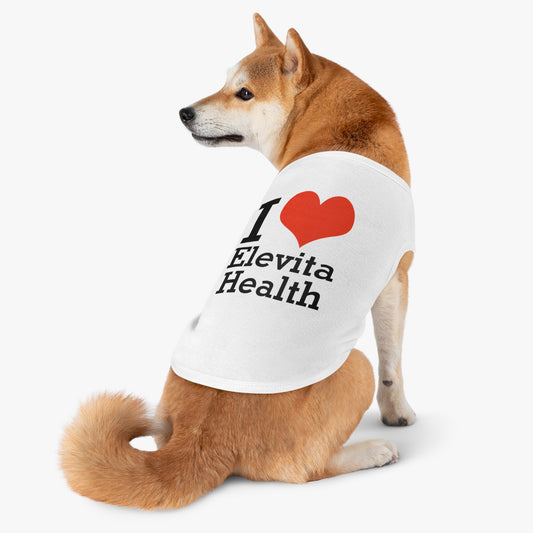 Pet Tank Top with I Love Elevita Health slogan