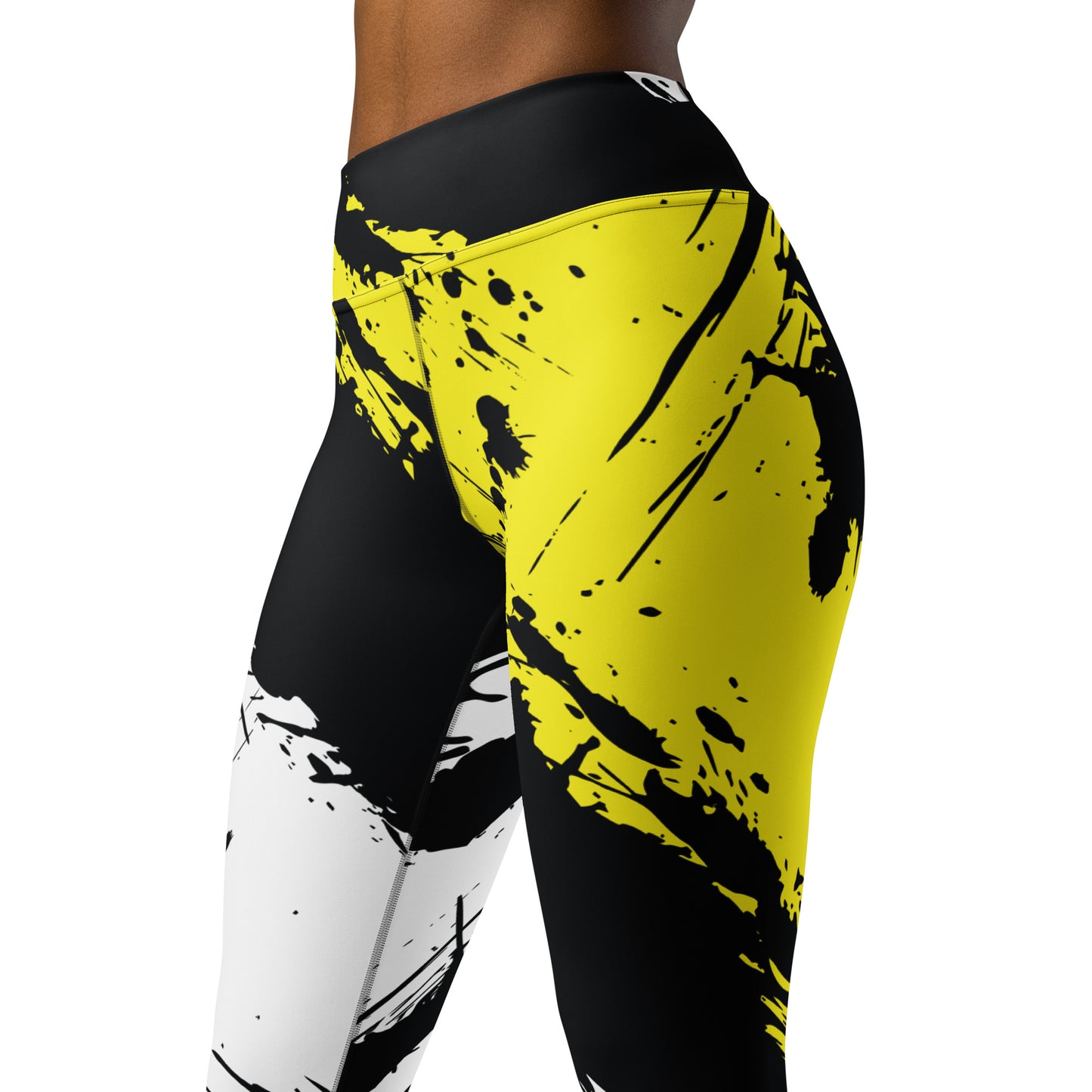 Yellow & Black Grunge Leggings