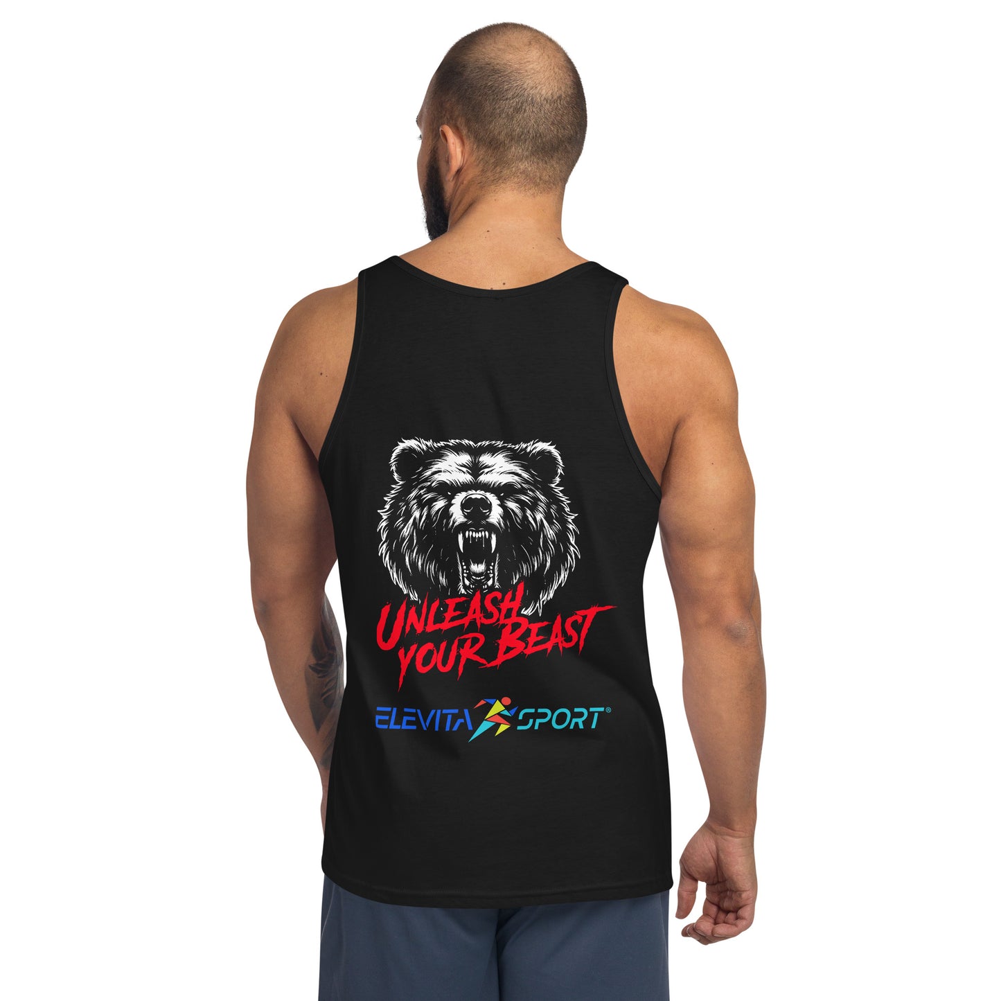 Men's Tank Top with ROAR logo and Bear Artwork on back