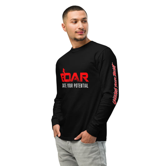 ROAR Logo on Front and Unleash Your Beast on Sleeve Garment-dyed heavyweight long-sleeve shirt